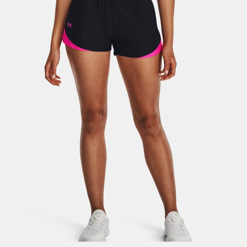 Under Armour Women's Black and Pink Shorts